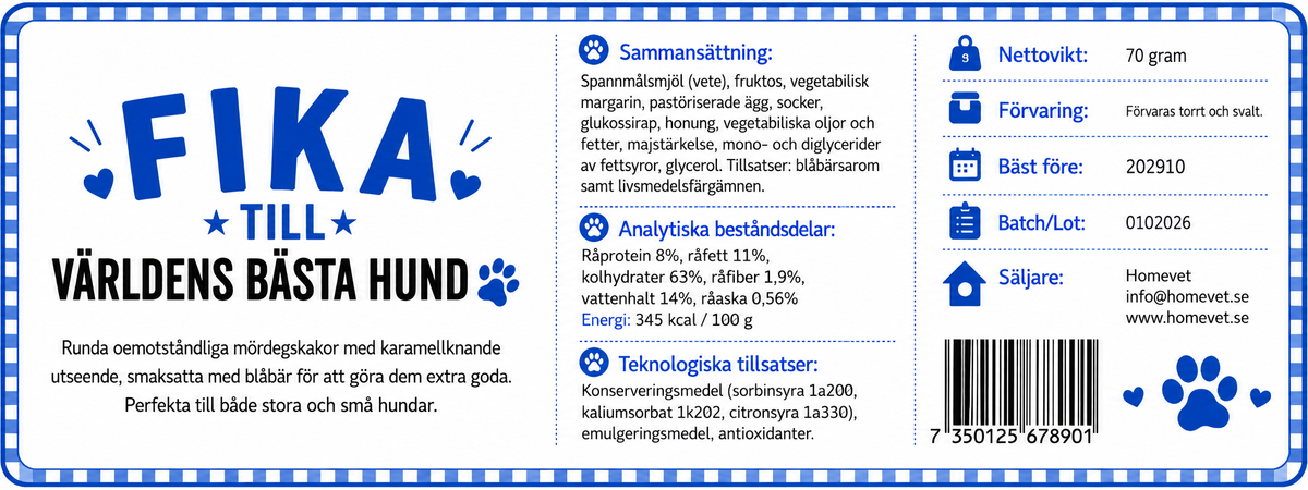 Fika med mördegspuffar blåbärsmak 70 g