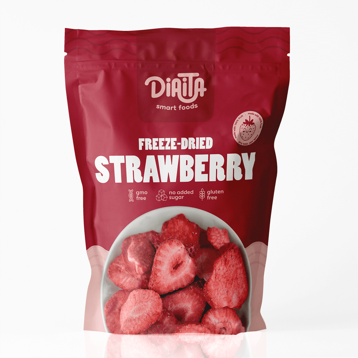 Frystorkade Jordgubbar | 100% Naturliga – Snackspåse 22g