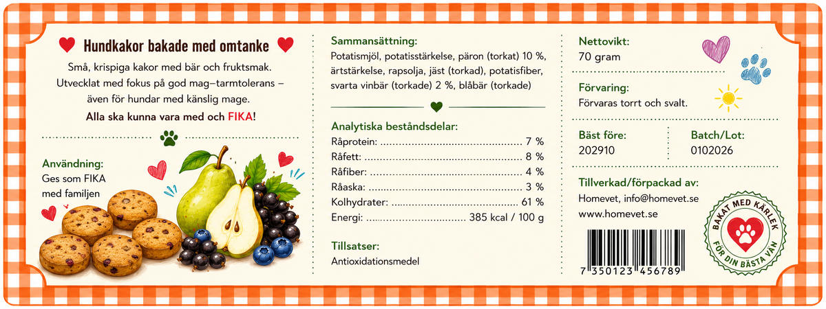 Vovves veganska kakor för hund 70 g