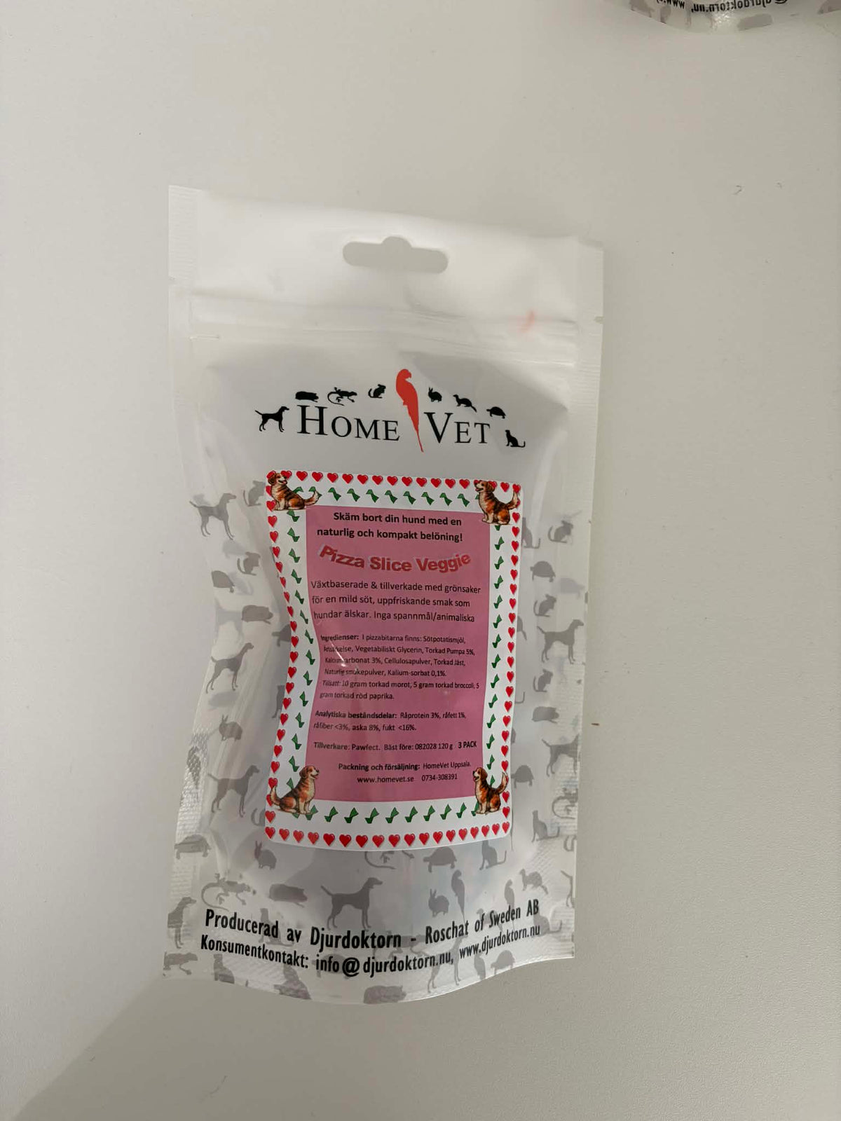 Pizza Slice Veggie – Vegetariska Tuggbitar för Hundar 120 g