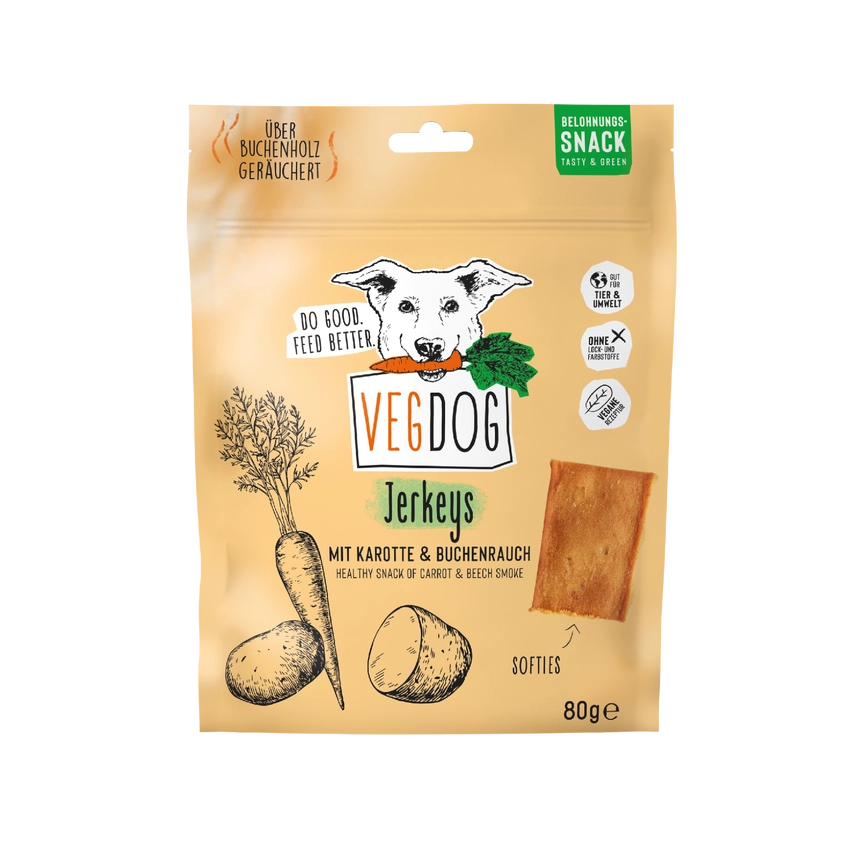 Jerkeys – Växtbaserat & Hypoallergent Hundsnack 80 g